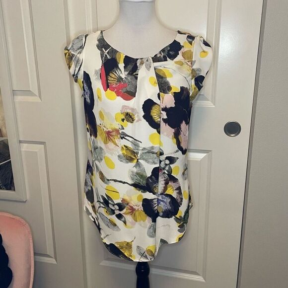 Rachel Rachel Roy Floral Short Sleeve Blouse size Small - Picture 10 of 10